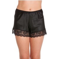 Lady Olga Women's English Made Satin Lace French Knicker in Black | Size: 18-20