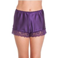 Lady Olga Women's English Made Satin Lace French Knicker in Purple | Size: 22-24