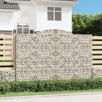 Berkfield Home Arched Gabion Baskets 3 pcs 300x50x200/220 cm Galvanised Iron in Silver