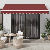 Berkfield Home Manual Retractable Awning Burgundy 350x250 cm in Black