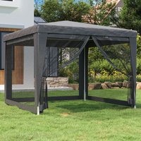 Berkfield Home Party Tent with 4 Mesh Sidewalls Anthracite 3x3 m HDPE in Black