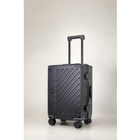 JLY Zipperless Polycarbonate Suitcase, Hard Shell, TSA Lock, 4 Wheels in Black | Size: Medium