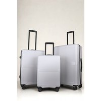 JLY 3-Piece Luggage Set, Lightweight ABS PC Shell, TSA Lock, 4 Wheels in White | Size: 3 Pack