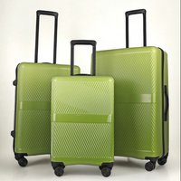 JLY 3-Piece Luggage Set, Lightweight ABS PC Shell, TSA Lock, 4 Wheels in Green | Size: 3 Pack