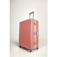 JLY Zipperless Polycarbonate Suitcase, Hard Shell, TSA Lock, 4 Wheels in Pink | Size: Small