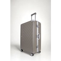 JLY Zipperless Polycarbonate Suitcase, Hard Shell, TSA Lock, 4 Wheels in Khaki | Size: Large