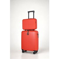 JLY Premium 100% Makrolon PC 2 PCS Suitcase Set | Vanity + Cabin Luggage in Burnt Orange | Size: 2 Pack