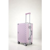 JLY Zipperless Polycarbonate Suitcase, Hard Shell, TSA Lock, 4 Wheels in Lavender | Size: Medium