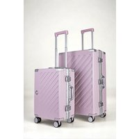 JLY Zipperless Suitcase Set, PC Hard Shell, Carry On & Check In, TSA Lock in Lavender | Size: 1 Pack