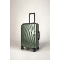JLY Medium Suitcase 24' Inch Hard Shell Checked Luggage - Lightweight, Durable with Built-in Cupholder, TSA Lock, Dual Spinner Wheels in Bottle Green