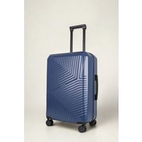 JLY Medium Suitcase 24' Inch Hard Shell Checked Luggage - Lightweight, Durable with Built-in Cupholder, TSA Lock, Dual Spinner Wheels in Dark Blue