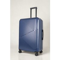 JLY Large Suitcase 28' Inch Hard Shell Checked Luggage - Lightweight, Durable with Built-in Cupholder, TSA Lock, Dual Spinner Wheels in Dark Blue