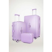 JLY 3 Piece Luggage Set with Vanity Case, Carry-On & Large Suitcase in Lilac | Size: 3 Pack