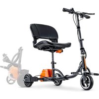 Superhandy Folding Long Range Mobility Scooter 3 Wheel in Black