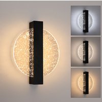 12W Round Acrylic Modern Wall Lamp Black 3000K 4500K 6500K