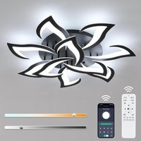 Dimmable Ceiling Light 10 Petals Flower Light Fixture Remote Control