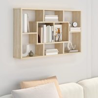 Berkfield Home Wall Shelf Sonoma Oak 85x16x52.5 cm Engineered Wood in Brown