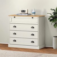 Berkfield Home Chest of Drawers VIGO White 80x40x76 cm Solid Wood Pine | Size: 80 x 40 x 76 cm
