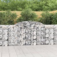 Berkfield Home Arched Gabion Baskets 17 pcs 300x30x100/120 cm Galvanised Iron in Silver