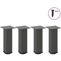 Berkfield Home Coffee Table Legs 4 pcs Anthracite 30-32 cm Steel in Black