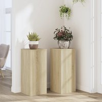 Berkfield Home Plant Stands 2 pcs Sonoma Oak 30x30x70 cm Engineered wood in Brown | Size: 30 x 30 x 70 cm