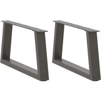Berkfield Home Dining Table Legs V-Shape 2 pcs Anthracite 70x(30-31.3) cm Steel in Black