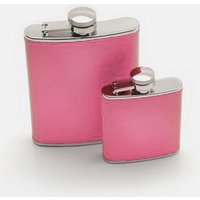 Silver Editions Travelling Bright Hip Flasks available in 2.5oz & 6oz sizes in Fuchsia | Size: Small