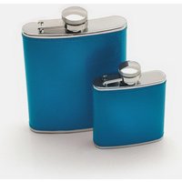Silver Editions Travelling Bright Hip Flasks available in 2.5oz & 6oz sizes in Bright Blue | Size: Large
