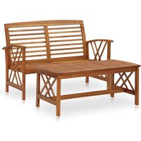 Berkfield Home 2 Piece Garden Lounge Set Solid Acacia Wood in Brown