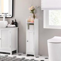 VASAGLE Narrow Bathroom Storage Cabinet with Door & Shelves in White