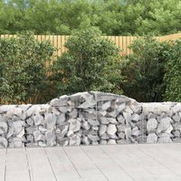 Berkfield Home Arched Gabion Baskets 6 pcs 300x50x60/80 cm Galvanised Iron in Silver