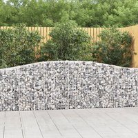 Berkfield Home Arched Gabion Baskets 4 pcs 400x30x80/100 cm Galvanised Iron in Silver