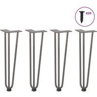 Berkfield Home Hairpin Table Legs 4 pcs Natural Steel 42 cm Solid Steel in Brown