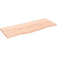 Berkfield Home Wall Shelf 100x40x2 cm Untreated Solid Wood Oak in Brown | Size: 100 x 40 x 2 cm