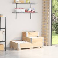 Berkfield Home 3-Tier Raised Bed 120x80 cm Solid Wood Pine in Brown