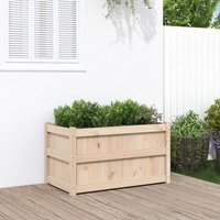 Berkfield Home Garden Planter 90x50x50 cm Solid Wood Pine in Brown | Size: 90 x 50 x 50 cm