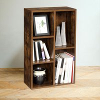 VASAGLE 5 Compartments Bookcase Bookshelf for Living Room or Office in Dark Brown