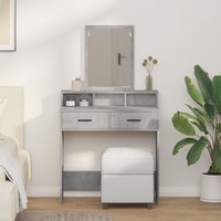 Berkfield Home Dressing Table with Drawers Concrete Grey 79x41x140 cm | Size: 79 x 41 x 140 cm