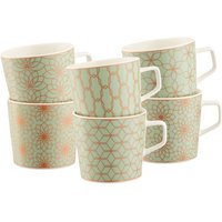 Aynsley China 'Sage & Copper' Deco Mugs set of 6