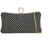 D2C Women's Embellished Rectangular Clutch Bag in Black
