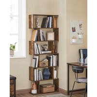 VASAGLE Freestanding 6 Tier Bookshelf Room Divider Display Shelf in Brown