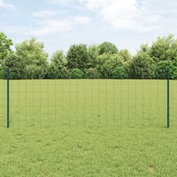 Berkfield Home Metal Garden Fence Set Set of 2 Green Metal 25 m Durable