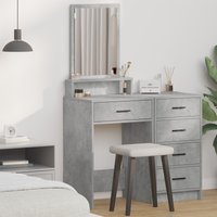 Berkfield Home Dressing Table with Drawers, Concrete Grey, 50x41x140 cm in Grey | Size: 50 x 41 x 140 cm
