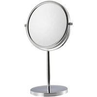 Dyzi Double-Sided Crystal Style Makeup Mirror 1X/10X Magnification Mirror in Silver