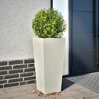 Berkfield Home Garden Planter White 35x35x75 cm Steel | Size: 35 x 35 x 75 cm