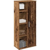 Berkfield Home Bathroom Cabinet with Roll Holder Old Wood 39x22x90 cm in Brown | Size: 39 x 22 x 90 cm