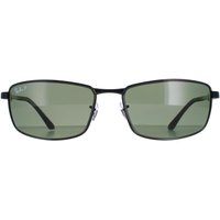 Ray-Ban Men's Rectangle Black Polarized Green Sunglasses