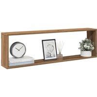 Berkfield Home Wall Cube Shelves 4 pcs Artisan Oak 100x15x30 cm Engineered Wood in Brown | Size: 100 x 15 x 30 cm