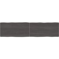 Berkfield Home Table Top Dark Grey 160x40x(2-6) cm Treated Solid Wood Live Edge in Brown
