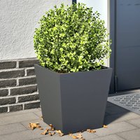 Berkfield Home Garden Planters Anthracite 2 pcs 40x40x40 cm Steel in Black | Size: 40 x 40 x 40 cm